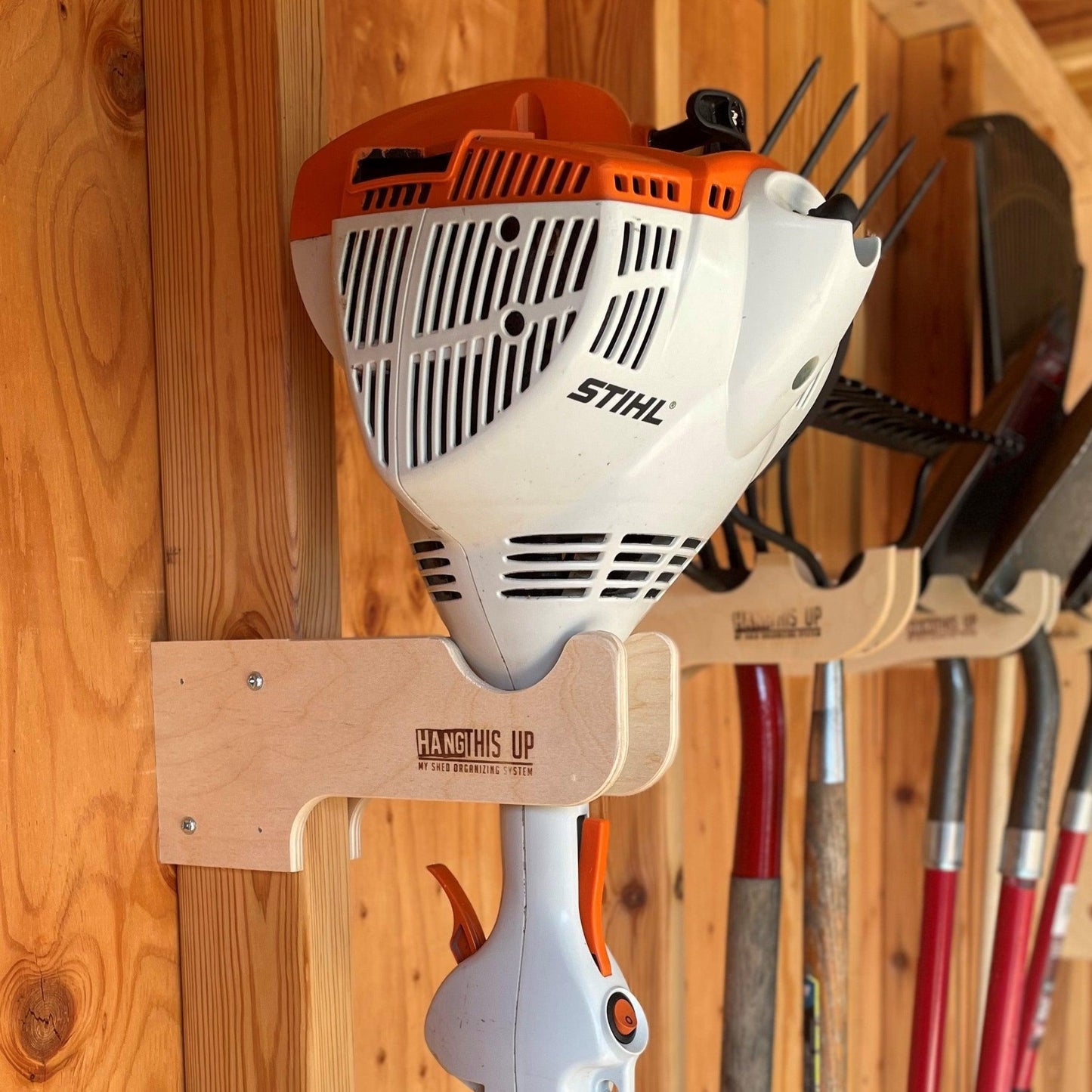 Upgrade your shed with the Deluxe Shed Organizer Kit for organized yard tools and outdoor gear.