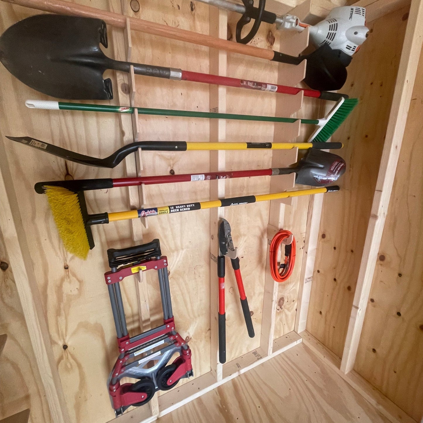 Garden Tool Organizer Rack - Stud Mounted - HangThis Up