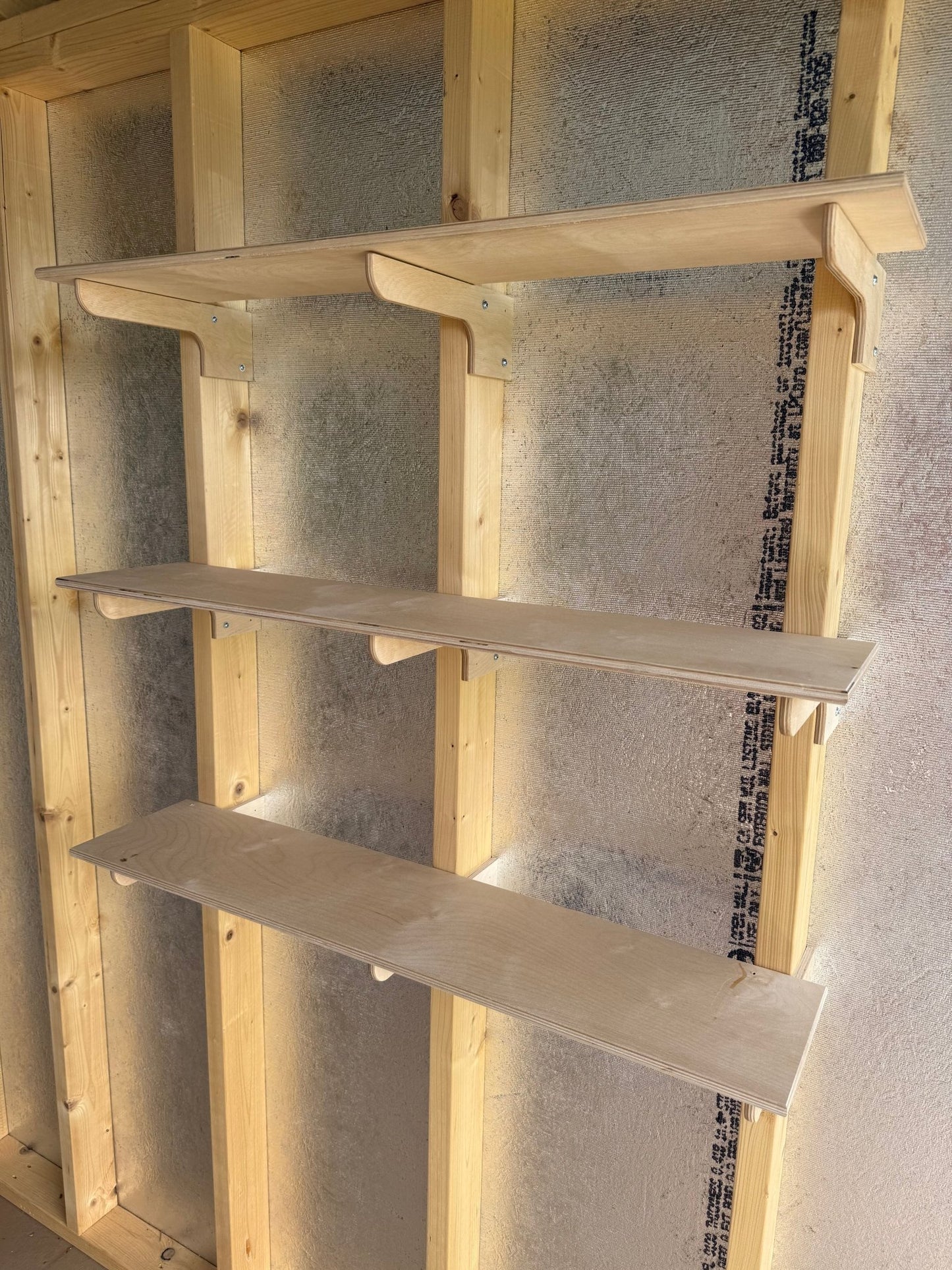 Shelf and Tool Rack Kit Combo, Shed Storage Organizers, Shelf and Bracket, Tool Organizers, Yard Tool Rack - HangThis Up
