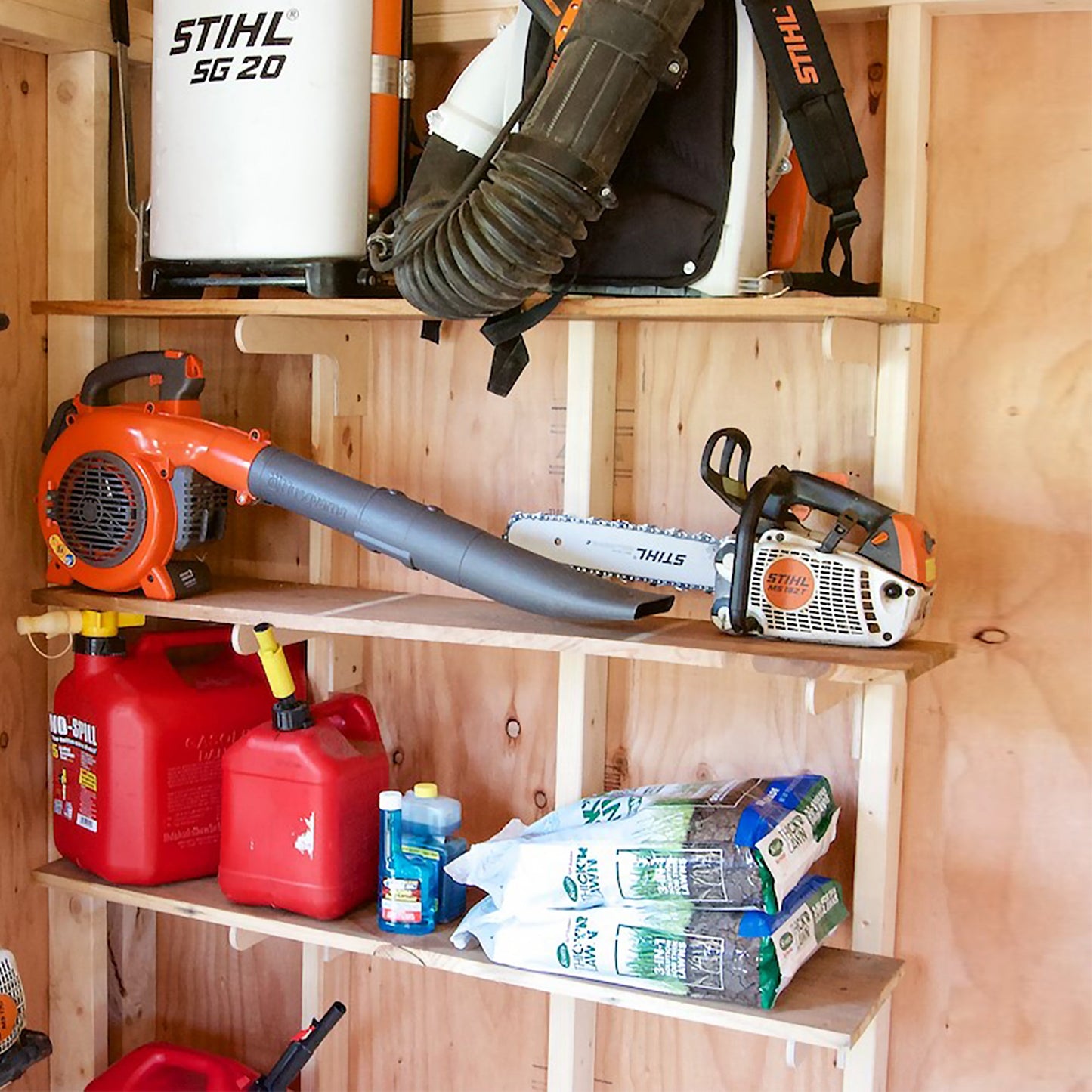 Shelf Brackets, Shed Shelving for Sheds - HangThis Up