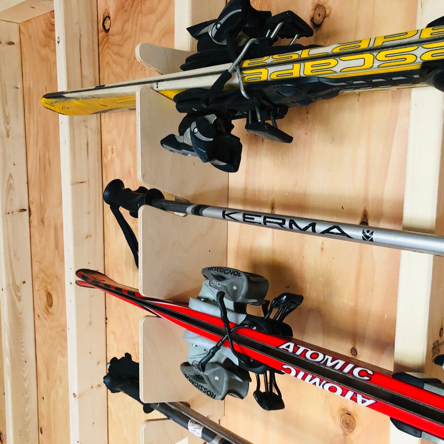 Snow/Water Ski Organizer, Shed organization, garden shed, yard tools, ski rack - HangThis Up