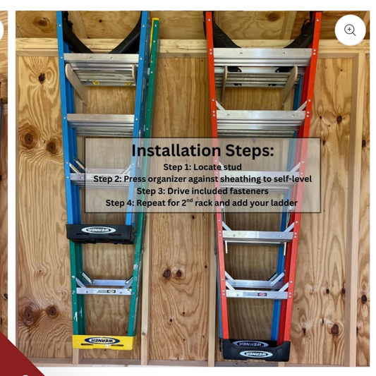 Step Ladder Organizer Rack - Stud Mounted - HangThis Up