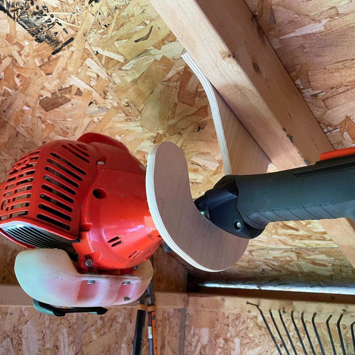 Power Tool Storage Ideas Weed Eater Hanger For Garage Shed Organization:  Weed Wacker Ceiling Rack|HangThis Up