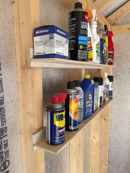 Ledge Shelf for Shed, Shed Shelf, Garage Shelf, Shed Organization Shelf, Rapid Shelf Install, Best Shed Shelf