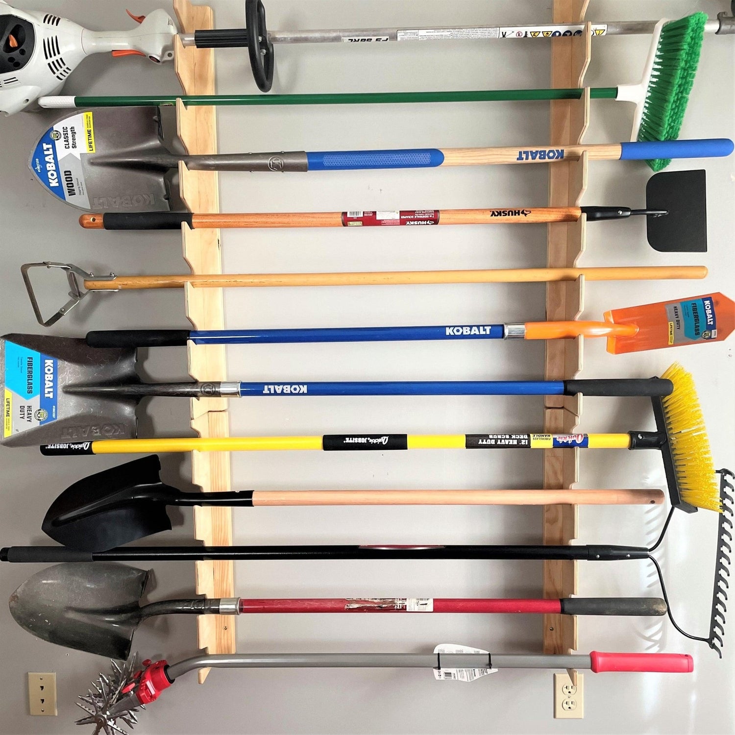 BEST Garage Yard Tool Rack, Yard Tool Storage Rack, Garden Tool Storage, Garage Storage and Organizer - HangThis Up