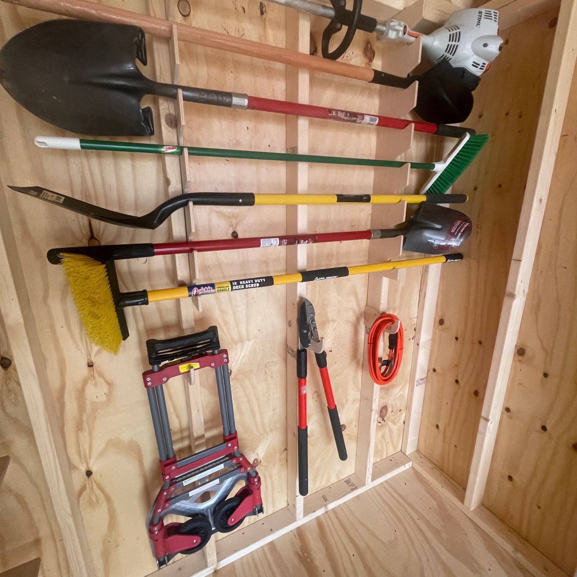 Garden Tool Organizer Rack - Stud Mounted - HangThis Up