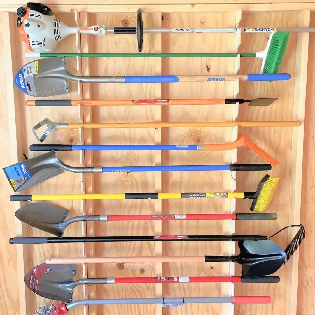 Garden Tool Organizer Rack - Stud Mounted - HangThis Up