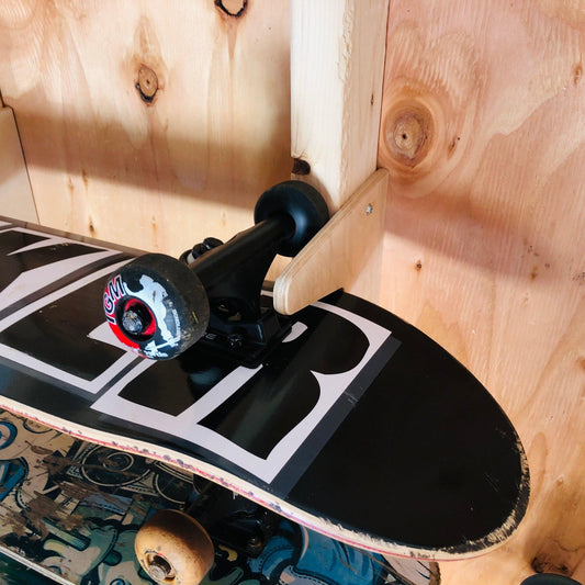 HANGTHIS Up Skateboard Organizer 26" (holds 4) Shed organization, sporting goods, yard shed, outdoor storate - HangThis Up