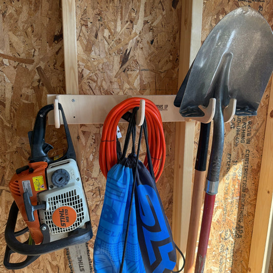 Heavy - Duty Shed Tool Organizer Rack – Wall - Mounted Yard Tool Storage Monkey Bars (Copy) - HangThis Up