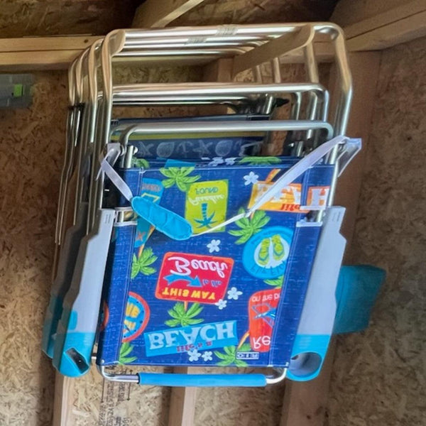 Lawn Chair Organizer, Yard Shed, Shed organization, storage, Shed Accessories - HangThis Up