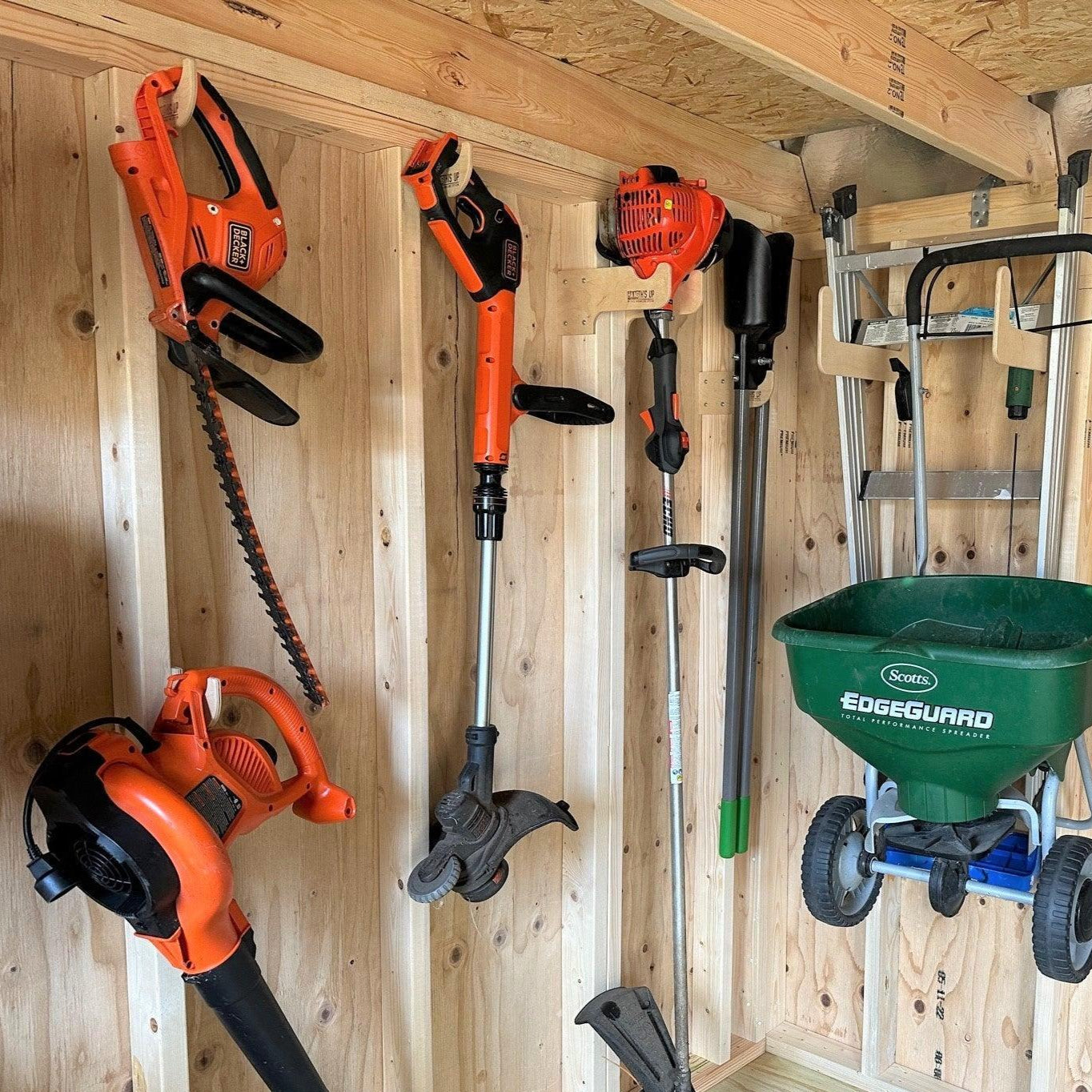 Miscellaneous Hook, Storage Shed Organizer, Yard Shed Organization System, Yard Tool Rack - HangThis Up