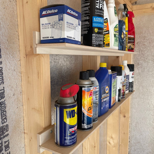 NEW: 2/Pack Ledge Shelf for Shed, Shed Shelf, Garage Shelf, Shed Organization Shelf, Rapid Shelf Install, Best Shed Shelf - HangThis Up