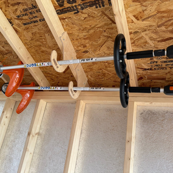 Overhead Weed Wacker Storage Hook – Ceiling Mount for Weed Eaters & Tools - HangThis Up