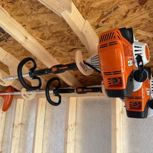 Overhead Weed Wacker Storage Hook – Ceiling Mount for Weed Eaters & Tools - HangThis Up
