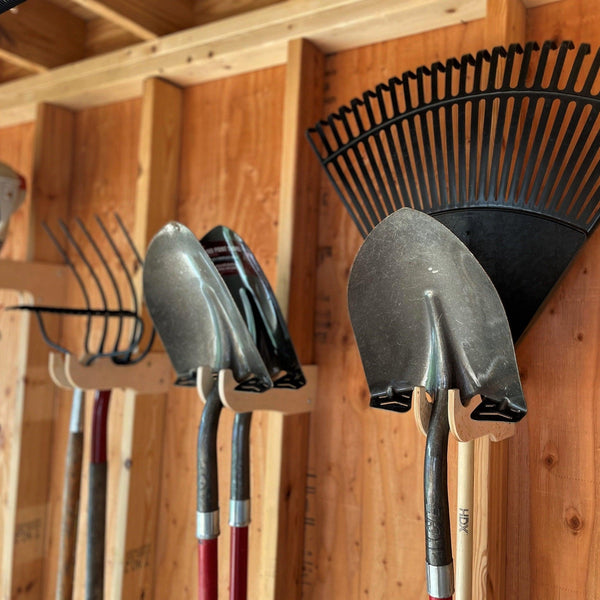 Practical Shed Kit Large quantity Garden Tool Racks and Misc Storage Hooks - HangThis Up