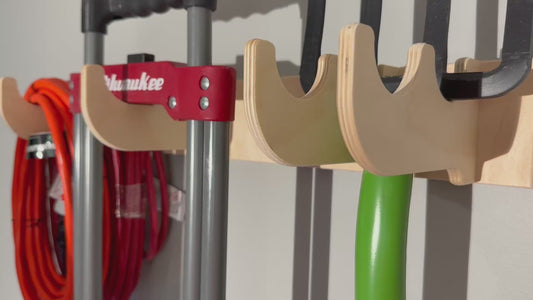 Heavy-Duty Garage Tool Organizer Rack – Wall-Mounted Yard Tool Storage Monkey Bars