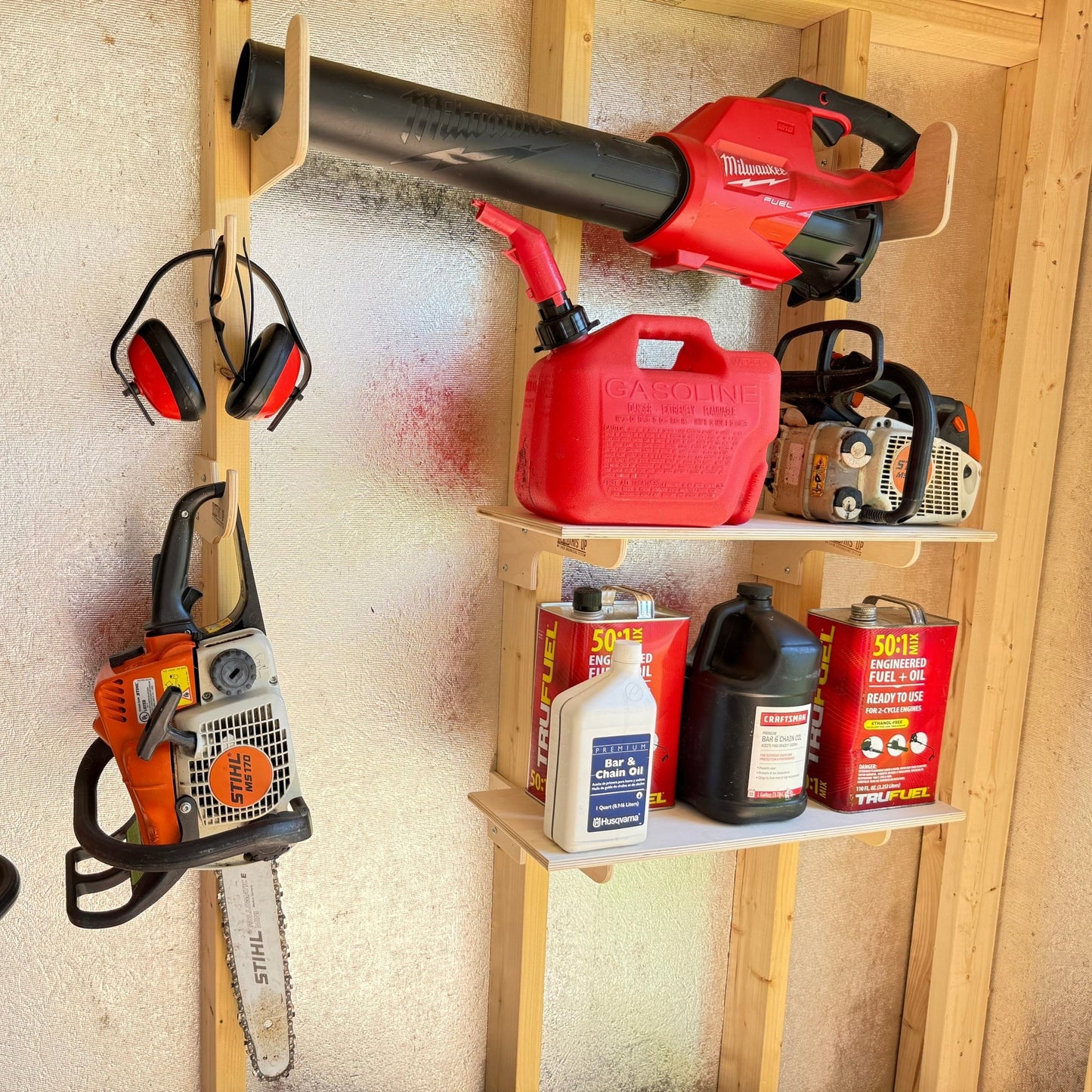 Shed Shelf and Bracket Kit - Stud Mount - HangThis Up