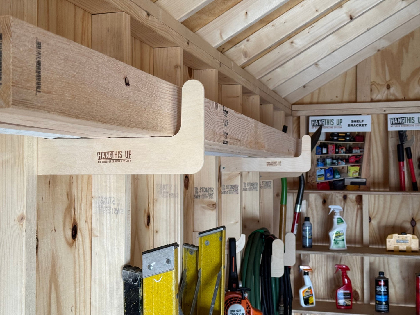 Shed Storage Organizer Stud Mount Storage Rack - HangThis Up