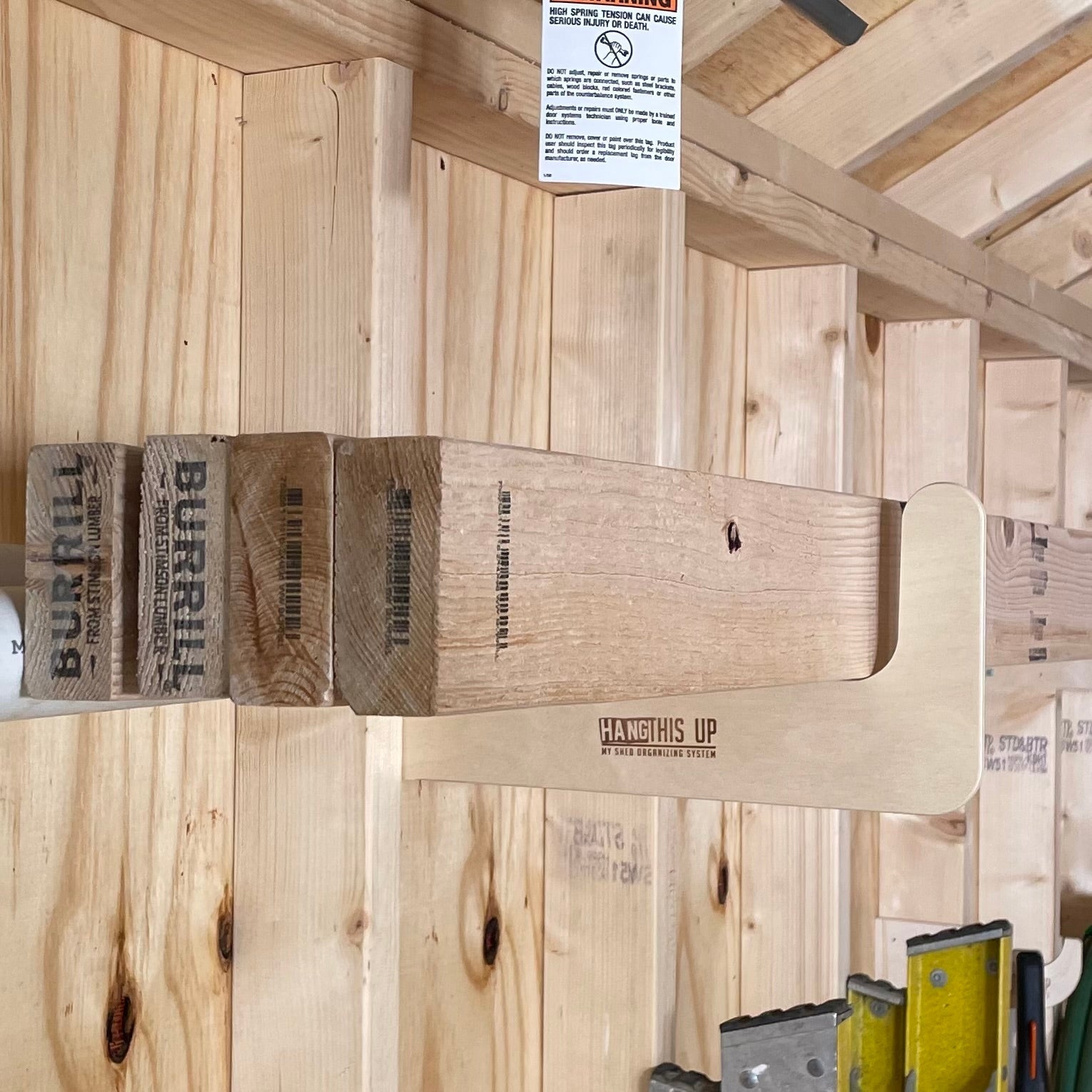 Shed Storage Organizer Stud Mount Storage Rack - HangThis Up