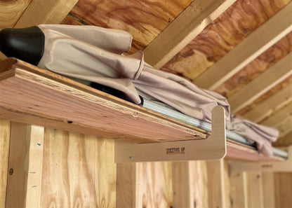 Shed Storage Organizer Stud Mount Storage Rack - HangThis Up