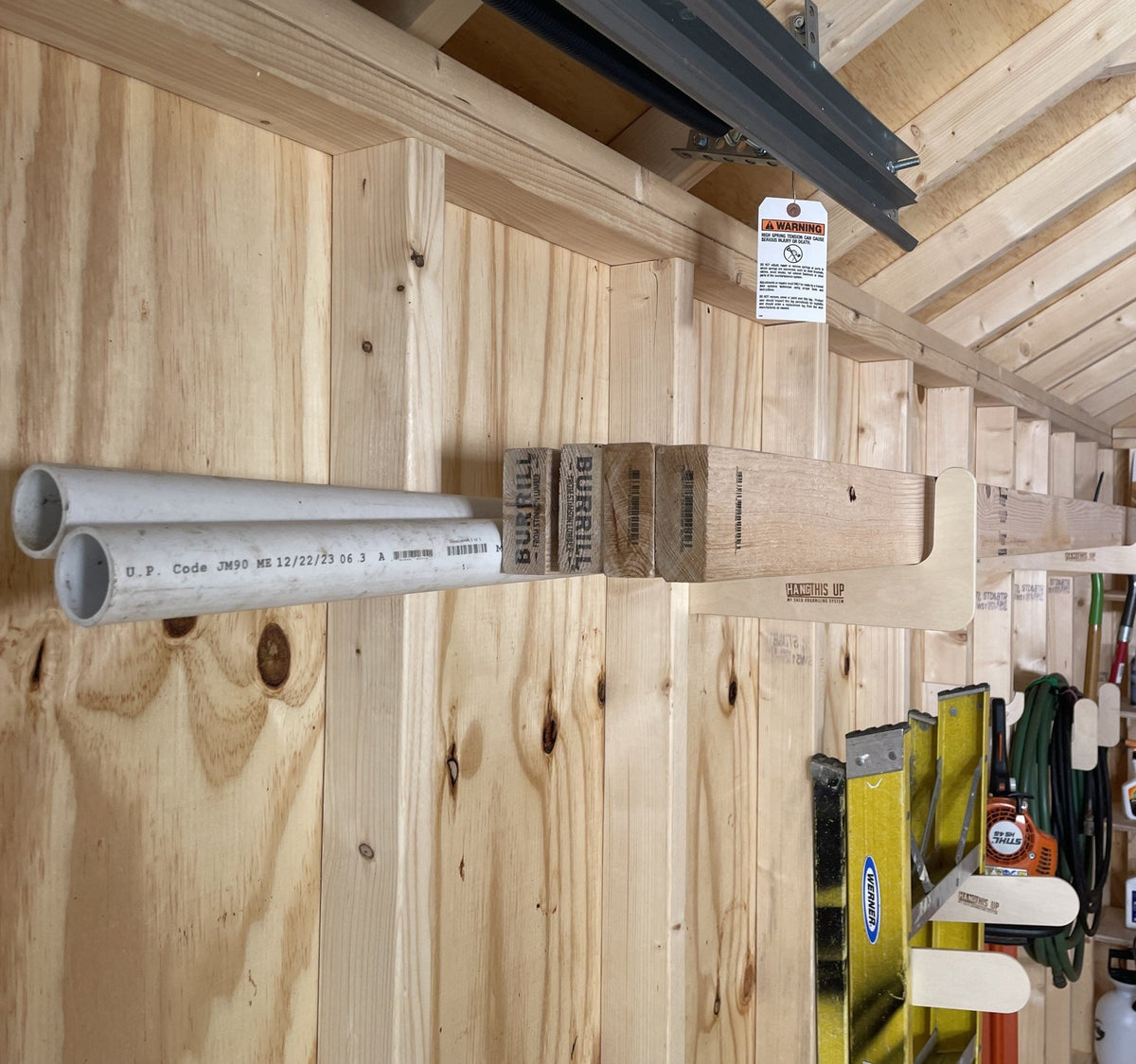 Stud Mounted Shed Storage Organizer – HangThis Up
