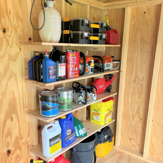 Shelf Brackets, Shed Shelving for Sheds - HangThis Up