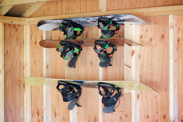 Snowboard Organizer, snow equipment, shed organization, sporting goods - HangThis Up