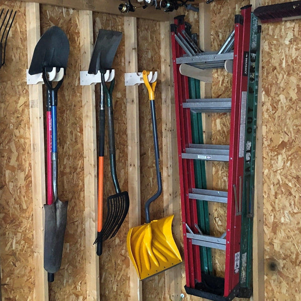 Step Ladder Organizer, Shed Storage Racks, Yard Tool Organizer, Garden tool rack, Shed Tool Rack - HangThis Up