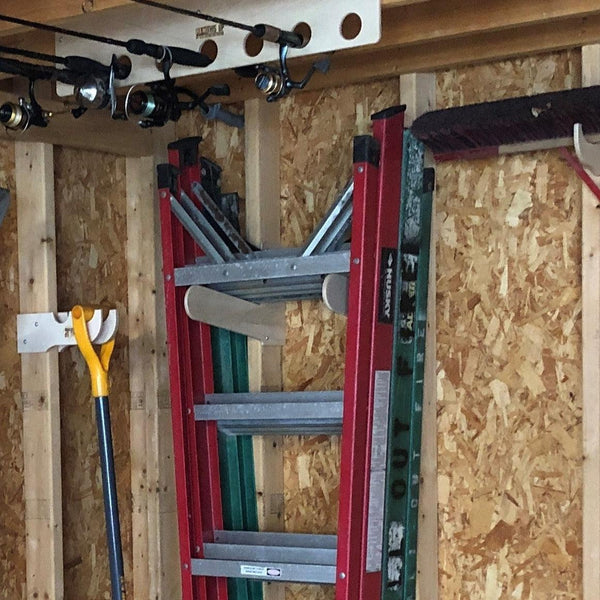 Step Ladder Organizer, Shed Storage Racks, Yard Tool Organizer, Garden tool rack, Shed Tool Rack - HangThis Up