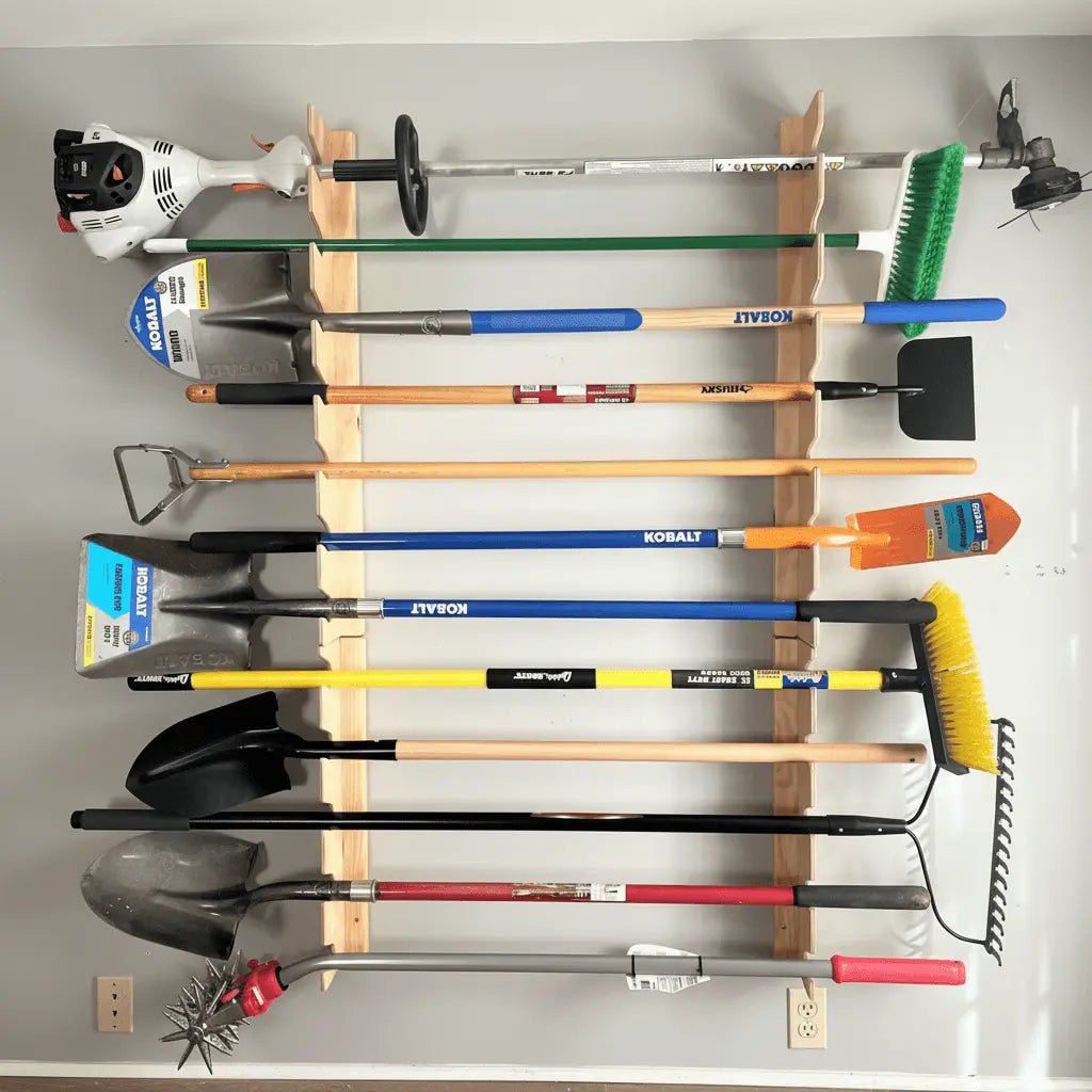 Wall-Mounted Yard Tool Rack – Garage & Shed Tool Organizer – HangThis Up