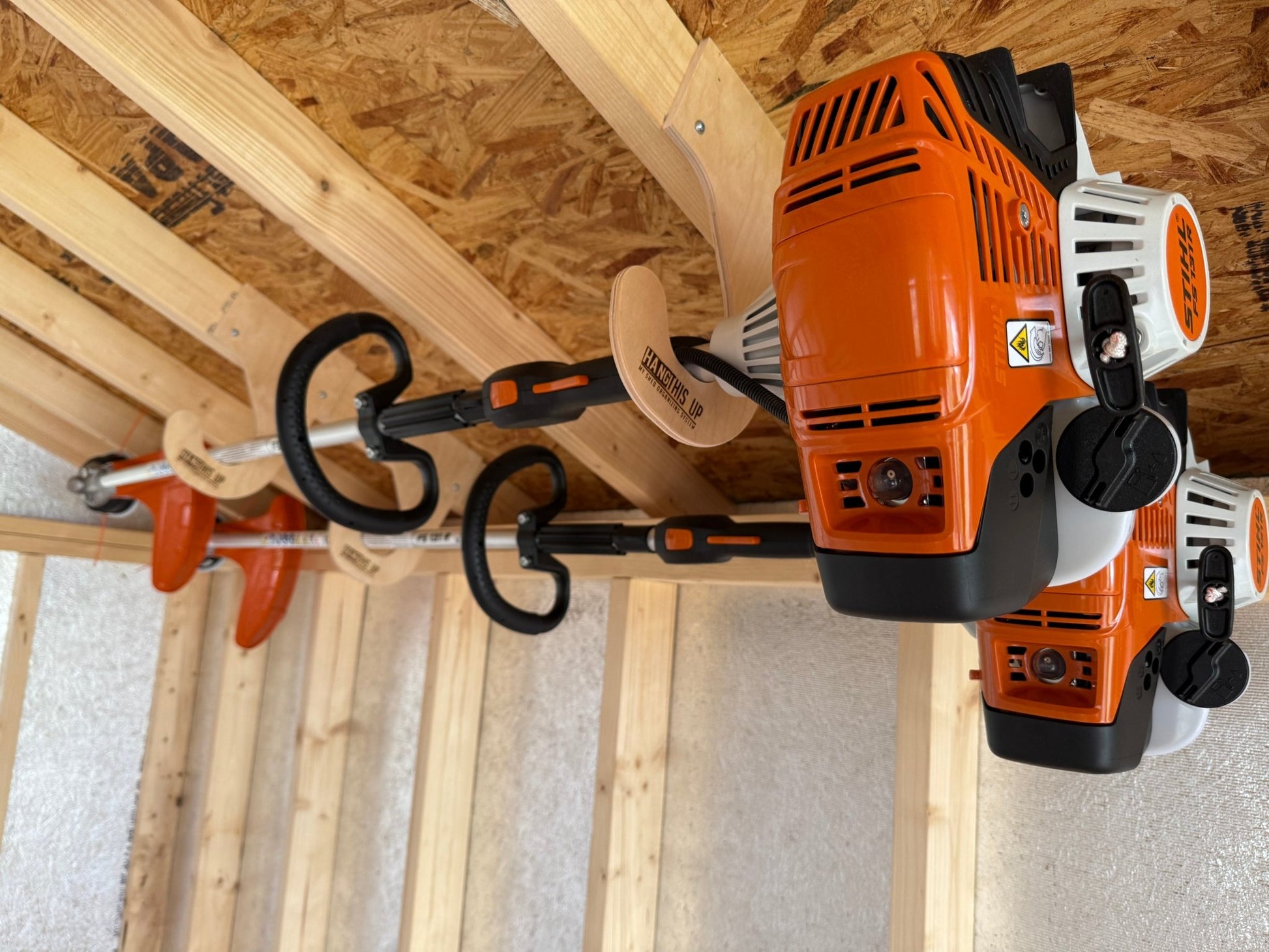 Weed Wacker Organizer Ceiling (7 pair), Weed Eater Shed Hook - HangThis Up