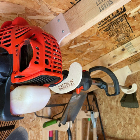 Organizes Weed Eaters and Weed Wackers in your Shed on Ceiling